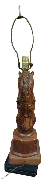 Vintage Brown Holland Mold 1960s Chess Shape Horse Head Electrical Lamp