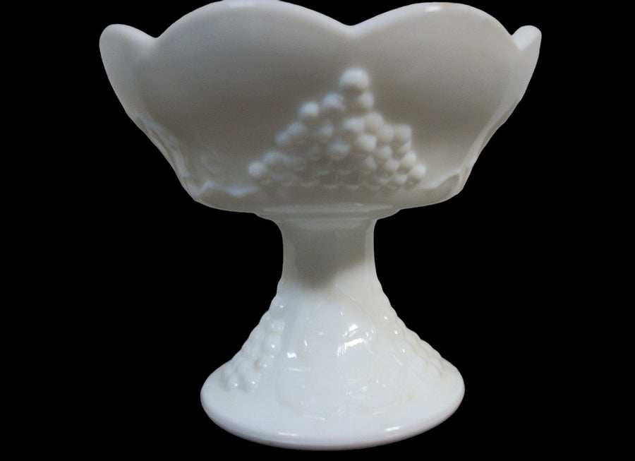 Vintage Antique Indiana Glass Colony Harvest Milk Glass Candle Holders (2)