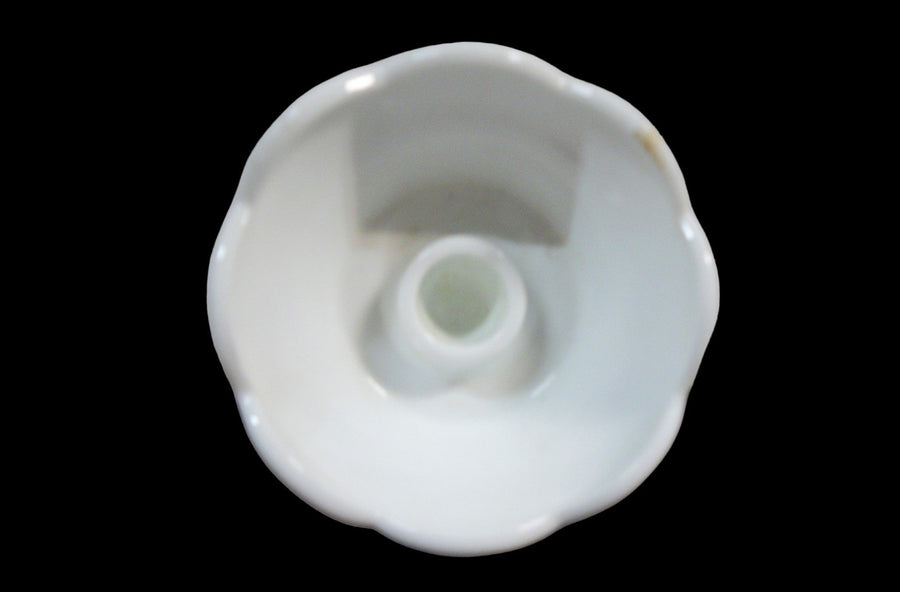 Vintage Antique Indiana Glass Colony Harvest Milk Glass Candle Holders (2)