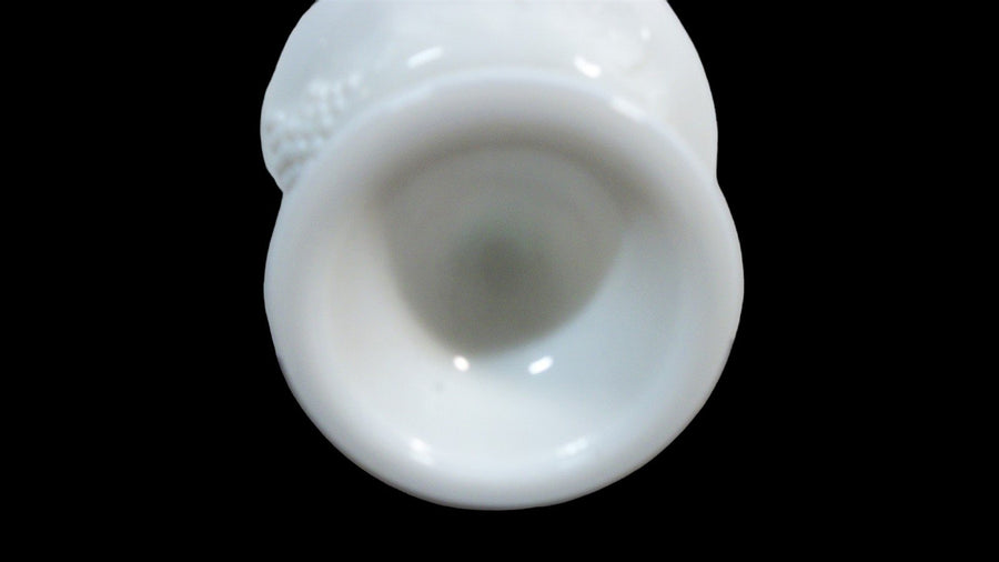 Vintage Antique Indiana Glass Colony Harvest Milk Glass Candle Holders (2)