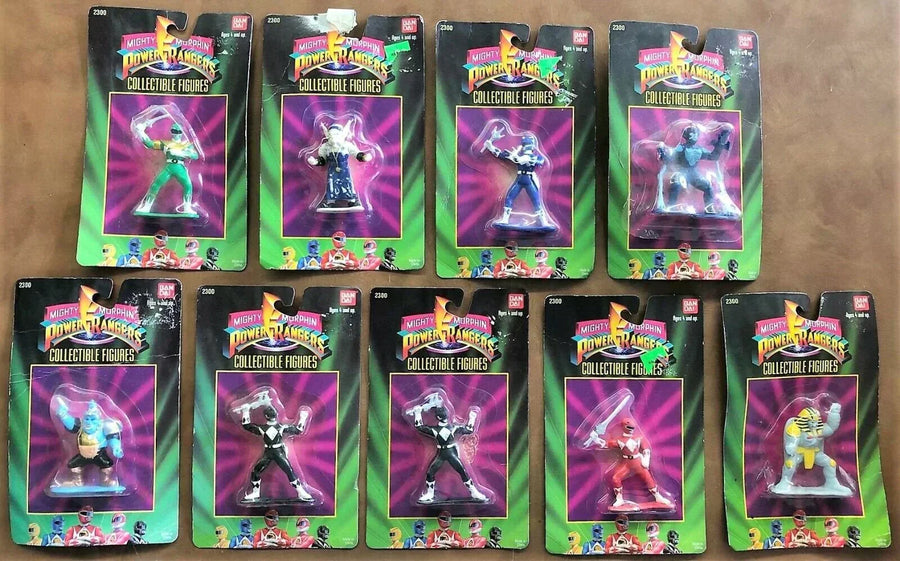 9 MIGHTY MORPHIN POWER RANGERS & SPACE ALIENS 1993 ACTION FIGURES BANDAI IN PACK