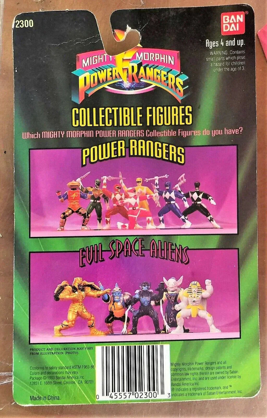 9 MIGHTY MORPHIN POWER RANGERS & SPACE ALIENS 1993 ACTION FIGURES BANDAI IN PACK