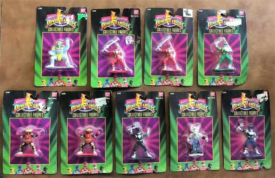9 BANDAI MIGHTY MORPHIN POWER RANGERS & SPACE ALIENS 1993 ACTION FIGURES IN PACK