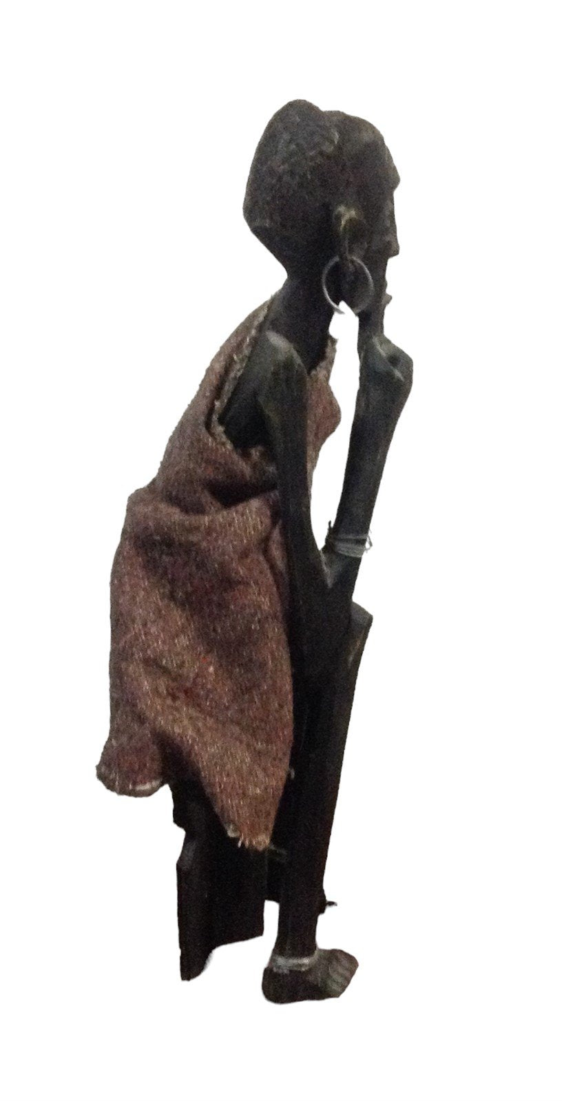 African Art Wood Carving Vintage Sitting Man