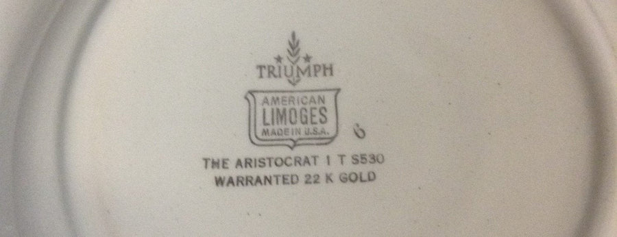 Limoges Vintage Triumph American The Aristocrat530 Dinner Bowls 22K Gold Rims