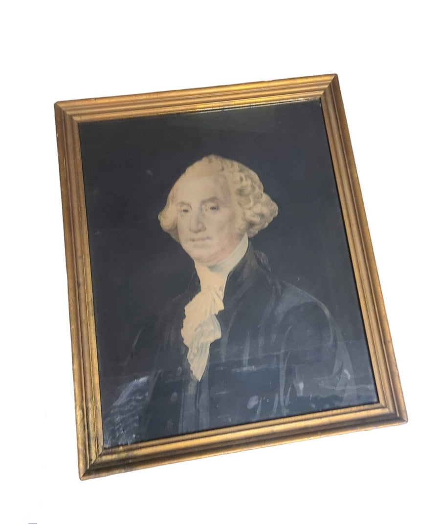 Antique Portrait George Washington Framed Gifted to Wally Tod Early 20th Century