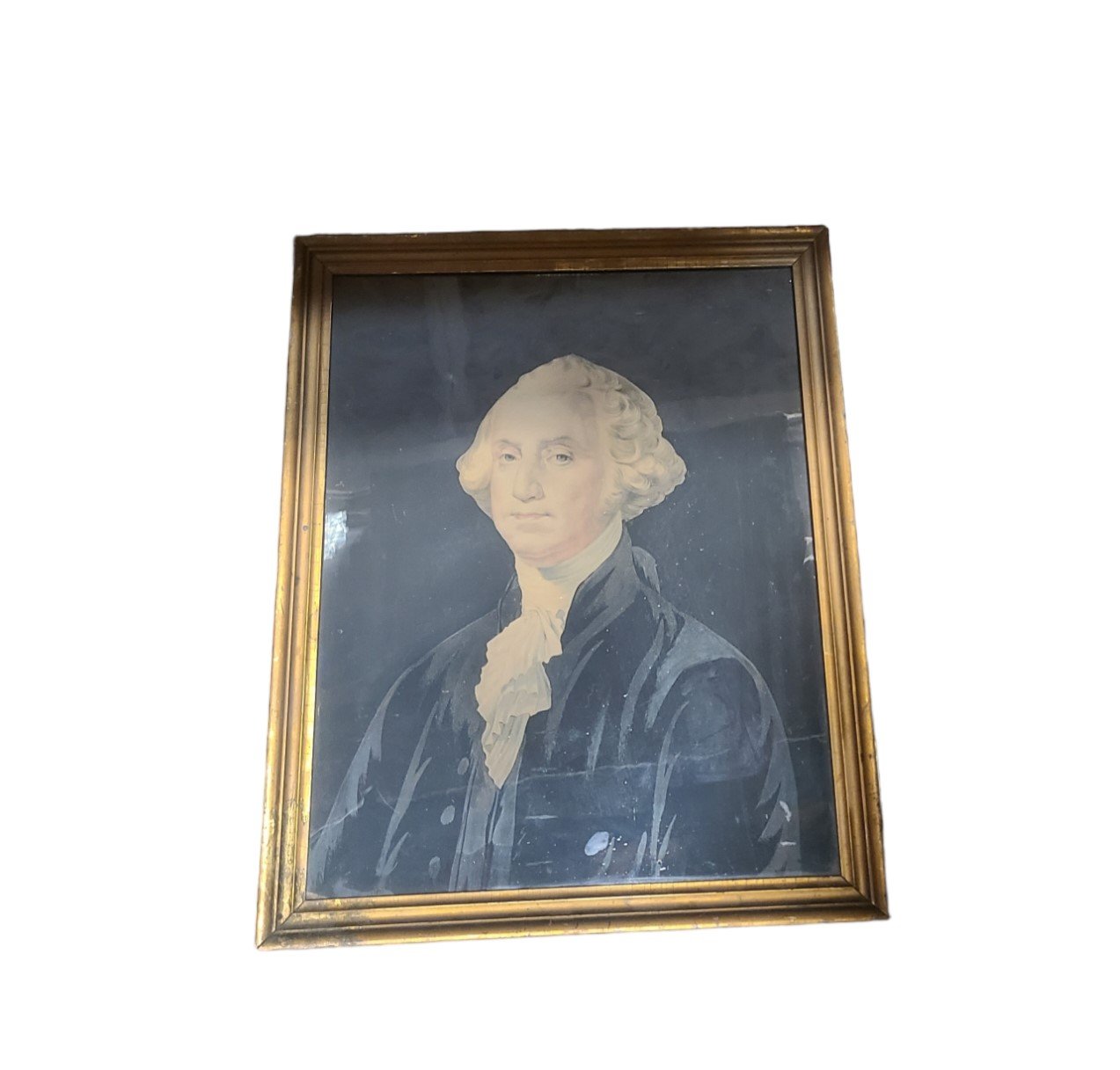 Antique Portrait George Washington Framed Gifted to Wally Tod Early 20th Century