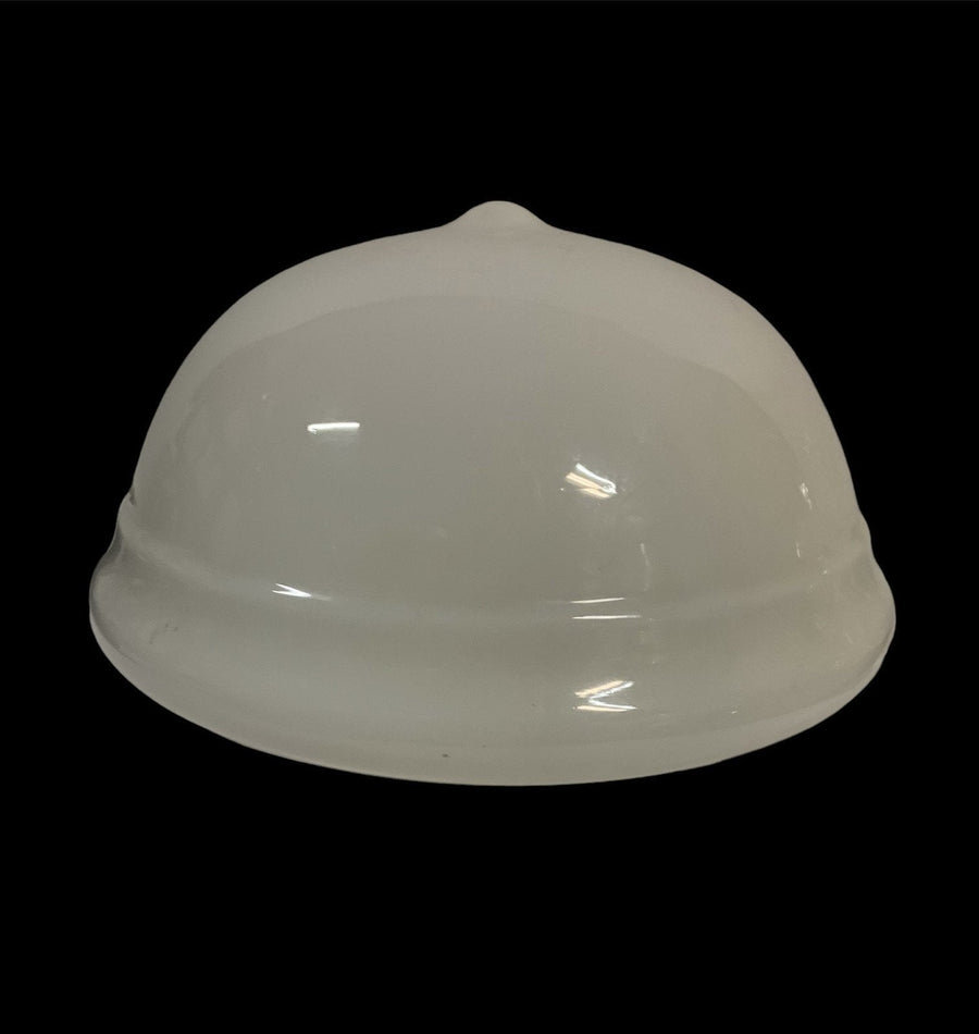 Vintage White Glass Light Dome 1940s 1950s