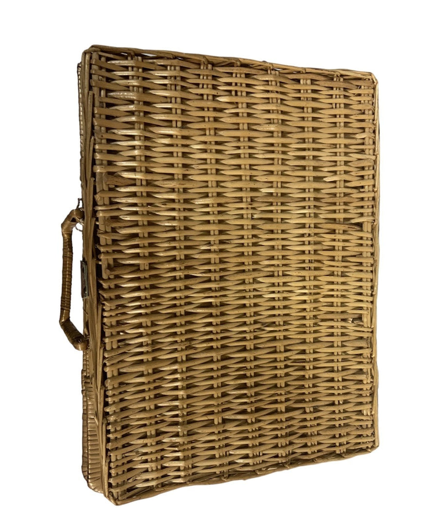 Picnic Basket Willow Woven Brown Eastman Outdoors Lunch Set