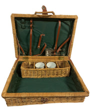 Picnic Basket Willow Woven Brown Eastman Outdoors Lunch Set