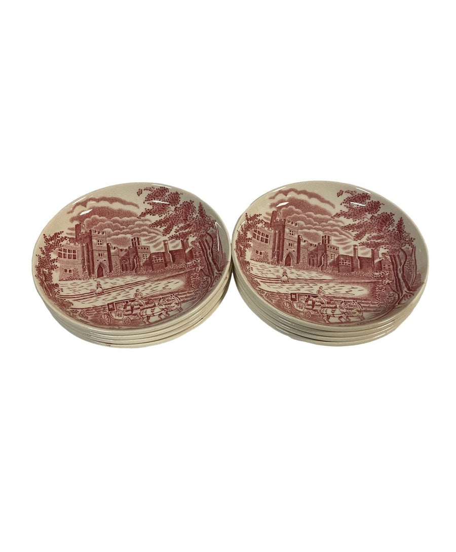 Johnson Bros Haddon Hall England Ceramic China Trinket Dishes Set of 8 Rare