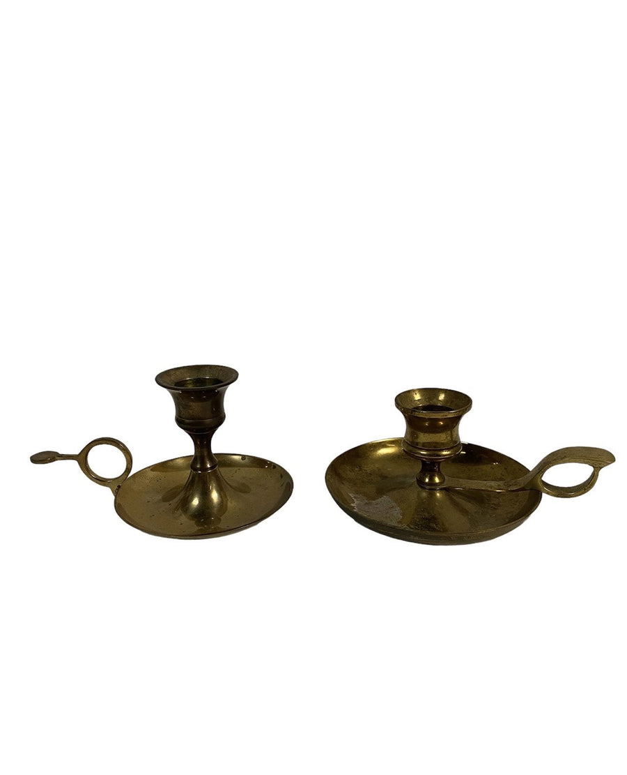 Baldwin Brass and Others 3 Piece Candleholder Set Vintage