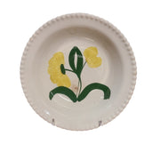 MCM Set of Two Coupe Dinner Bowls Yellow Flowers Scalloped Edges Vintage