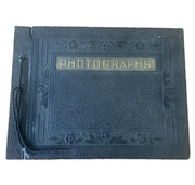 WW2 Vintage Sweetheart Black Gold Floral Embossed Photobook 46 Pages 154 Photos