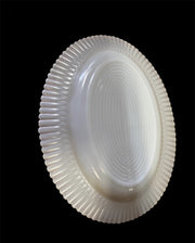 Vintage Opalescent Milk Glass Set of 2 Serving Platters Macbeth Evans