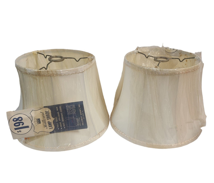 Antique Set of Two Fully Sewn Hillcrest Lamp Shades Unused Original Packaging