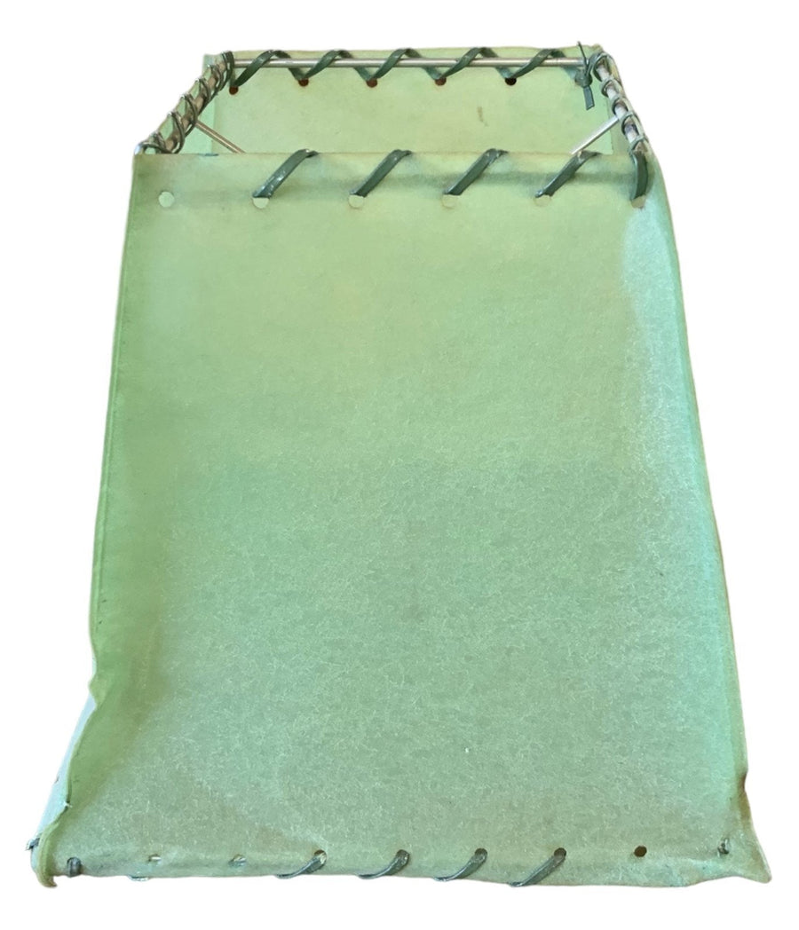 Green MCM Faux Leather Rawhide Sqaure Small Lamp Shade Cover Metal Frame