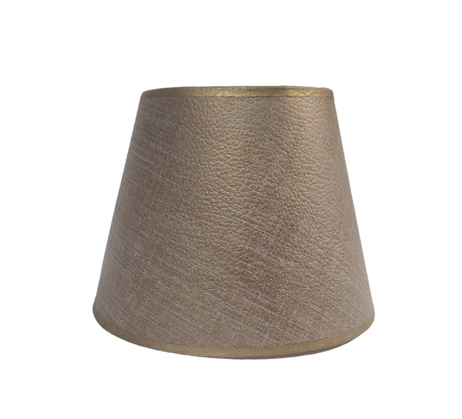 MCM Textured Beige and Gold Lamp Shade Tall Neutral Design Excellent Condition