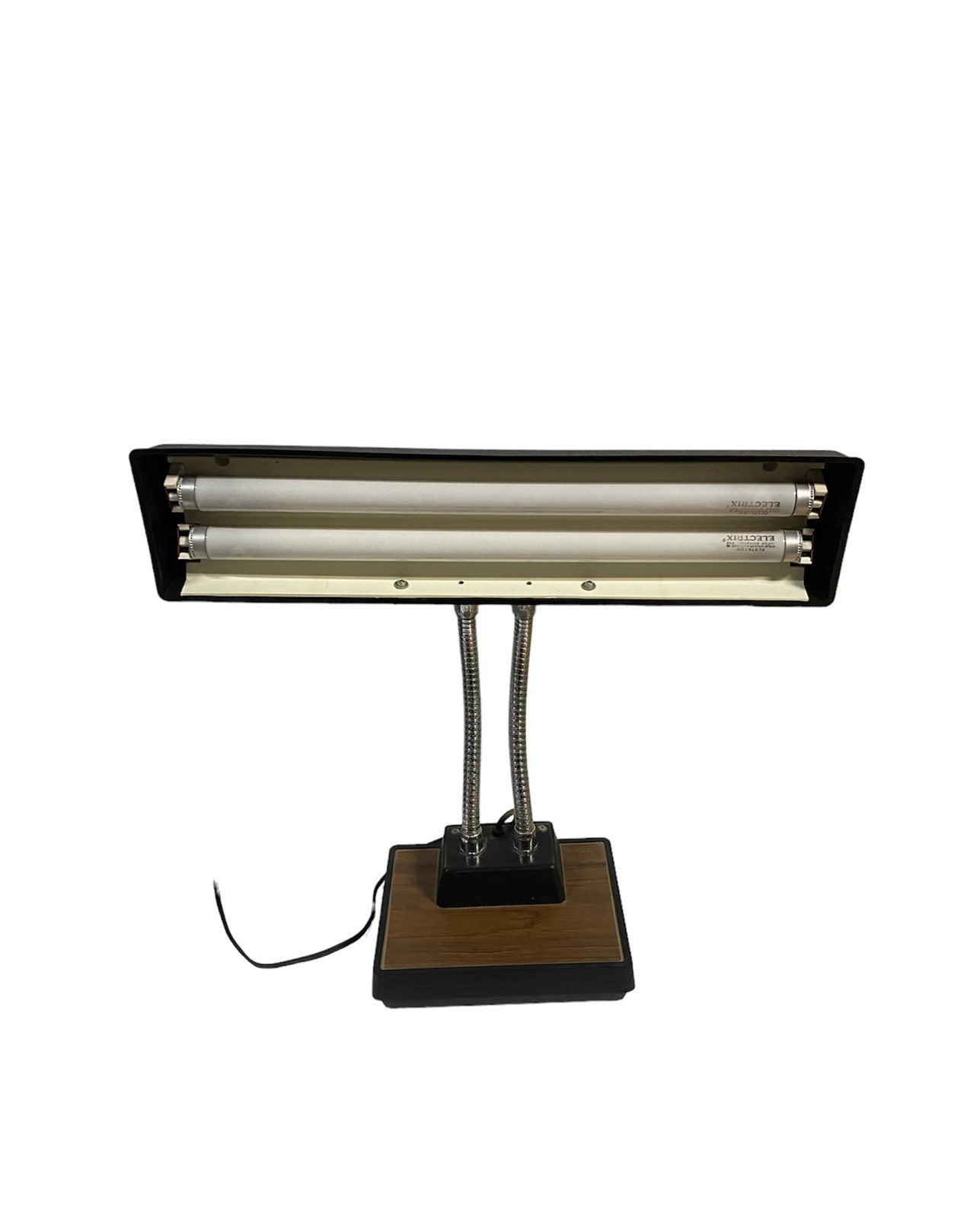 Vintage Electric Gooseneck Industrial Portable Desk Lamp Florescent Dual Bulb