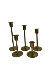 Brass Set of 5 Taper Candle Holders MCM Vintage Made in Thailand