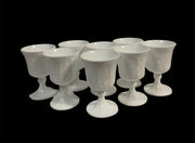 Vintage Milk Goblet Glass White 1950's Colony Indiana/Lancaster 8 Piece Set