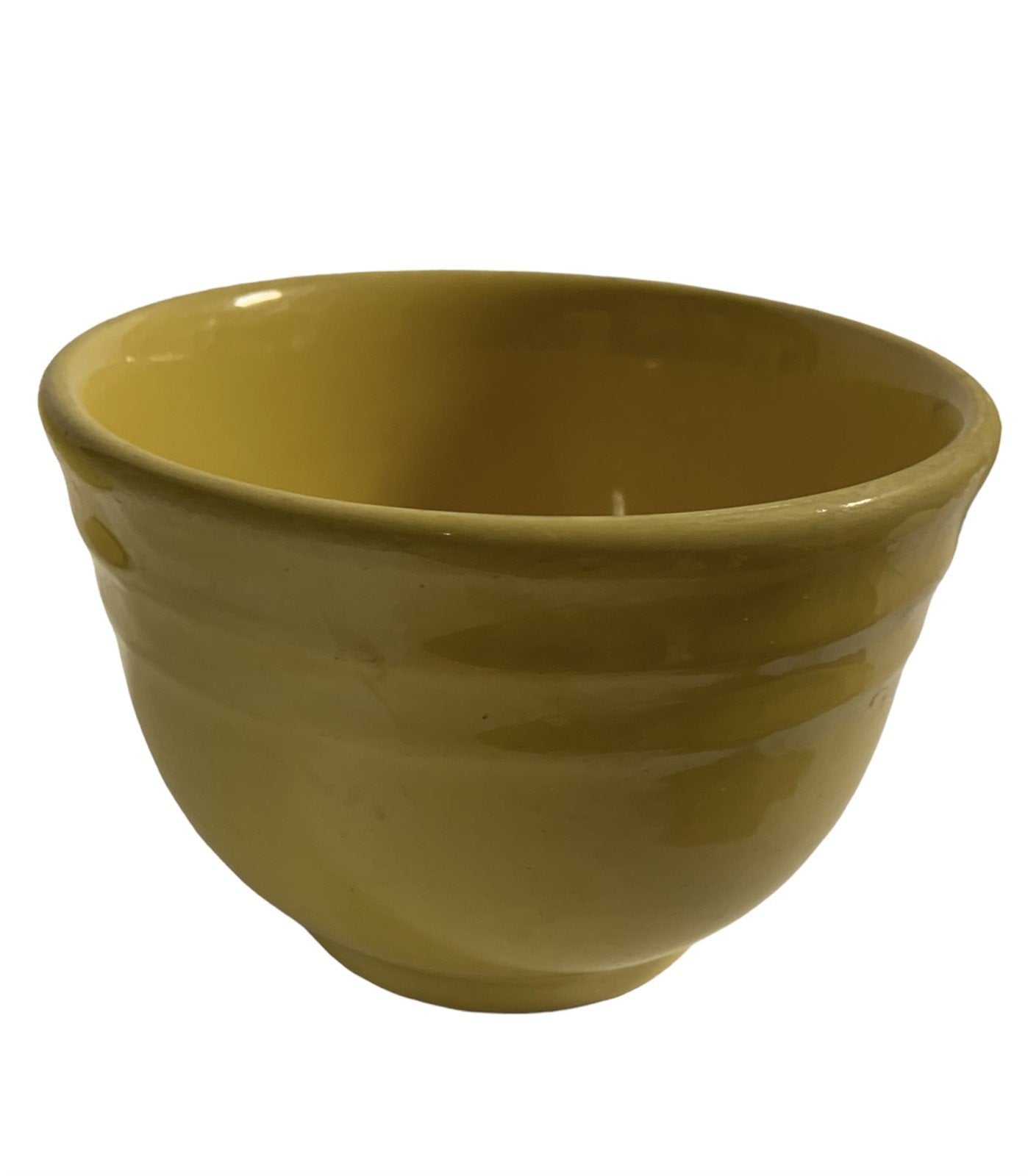 Vintage Oxford Stoneware Yellow Ceramic 3 Piece Bowl Set with Lid