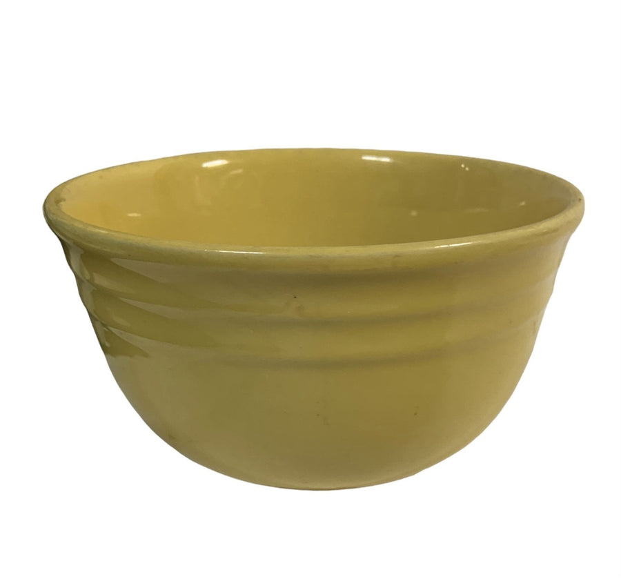 Vintage Oxford Stoneware Yellow Ceramic 3 Piece Bowl Set with Lid