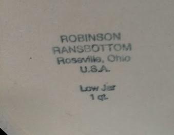 Roseville Ohio Vintage Robinson Ransbottom RRP Co Pottery Crock Low Jar 1 quart