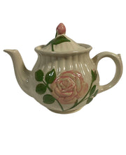 Shawnee Hand Painted Pottery Rose Tea Pot 1950 Vintage, USA made