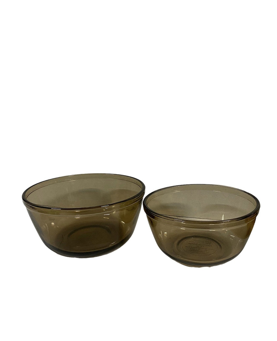 Anchor Hocking Ovenware Amber Glass Mixing Bowls Set of 2