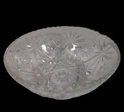 Anchor Hocking Vintage Round Glass Serving Bowl Etched Starburst
