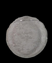 Mikasa Vintage Japanese Crystal Oval Serving Dish Snowflake Pattern