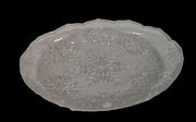 Mikasa Vintage Japanese Crystal Oval Serving Dish Snowflake Pattern