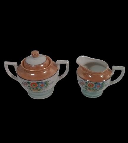 Japanese Vintage Lusterware Teapot Sugar Creamer Teacups Plates Saucers