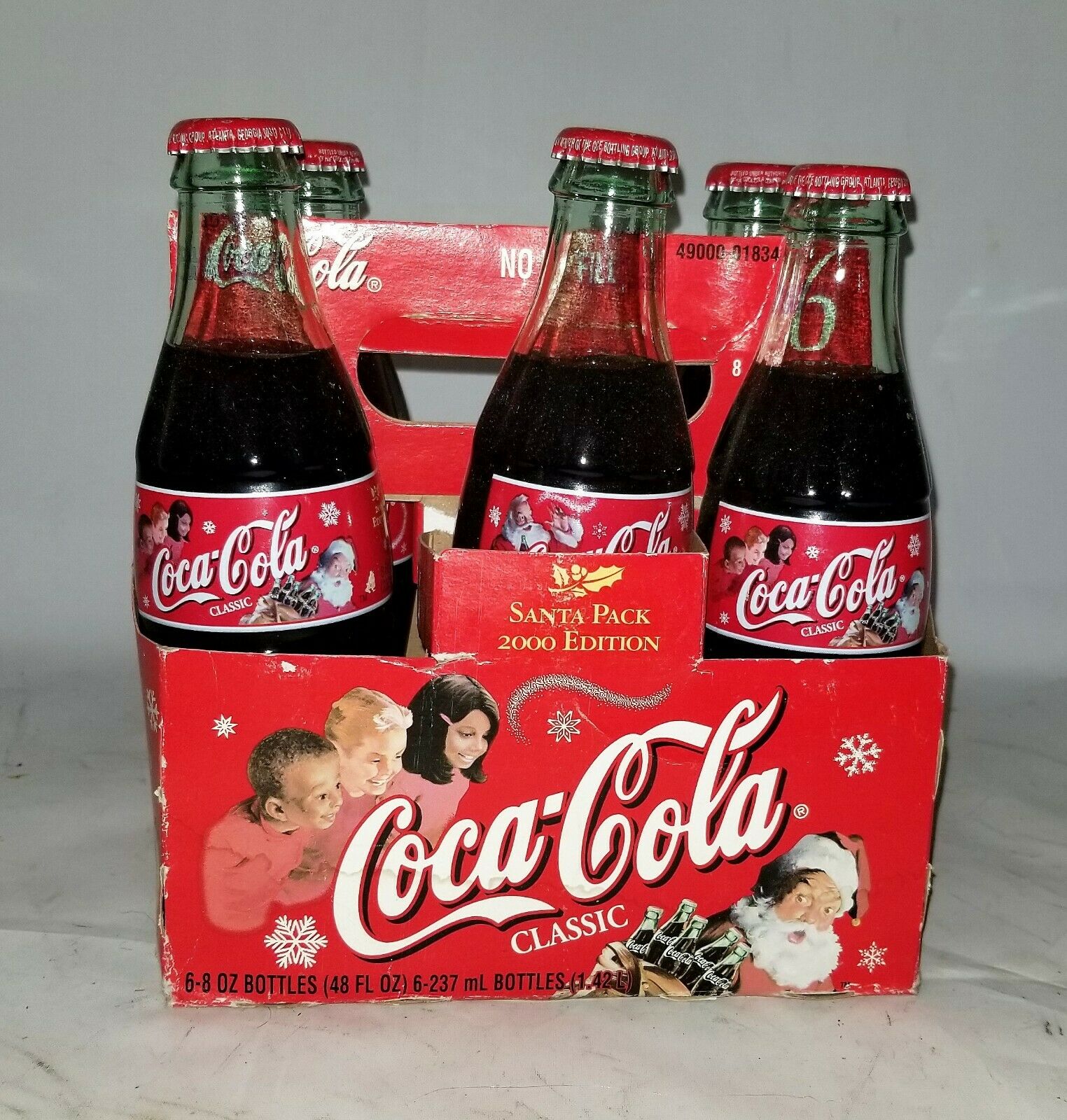 SANTA PACK 2000 EDITION COCA-COLA FIVE GLASS BOTTLES