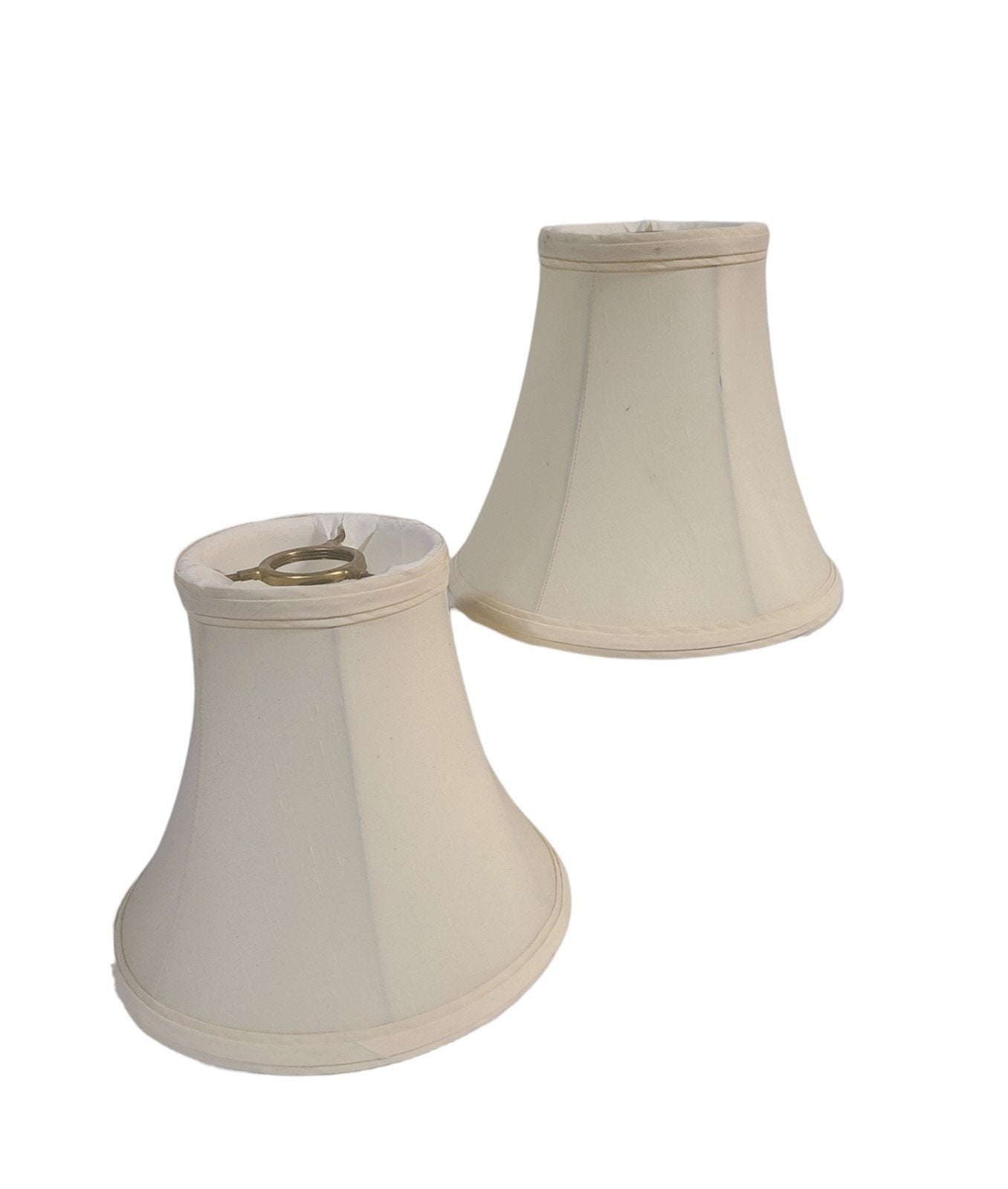 Bell Shaped Chandelier Lamp Shades Matching Set of Two Vintage Cream Colored