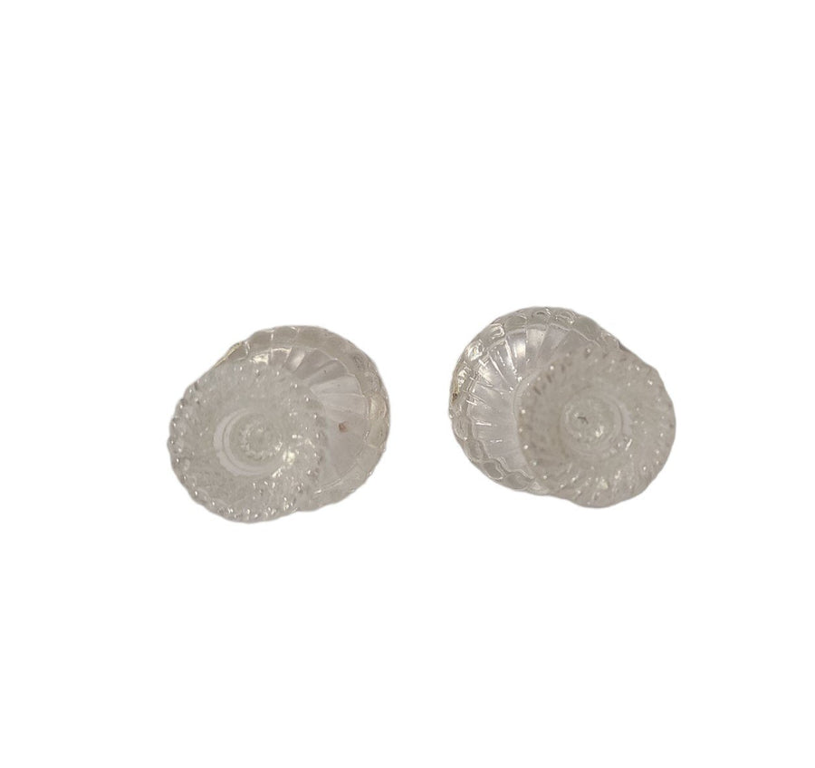 Adorable Crystal Mini Candle Stick Holders Set of Two Matching Vintage Clear