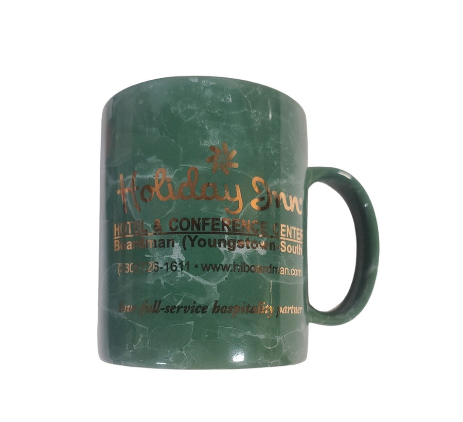 Holiday Inn Youngstown Ohio Souvenir Mug Hotel Travel Collectible Green Gold