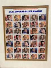 Jazz/Blues Singers Framed Sheet of 35 x 29 Cent Stamps Legends of American Music