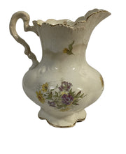 Olympia B.B.P.CO Porcelain Pitcher Y15, Gold Lined With Colorful Flowers