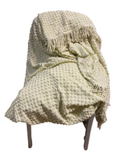 Linen and Yarn Queen Size Bed Spread Pastel lime green 107" x 92"