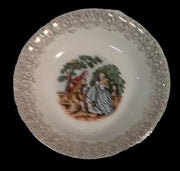 Crest-O-Gold Vintage Sabin Courting Couple Coffee Tea Plate Bowl Sugar w/ Lid