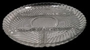 Glass Relish Tray Swirl Design 4 Sections