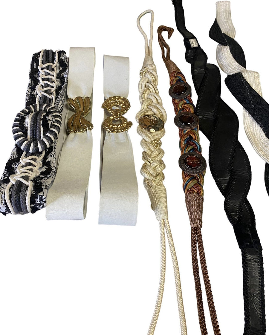 Retro Trendy Mixed Belt Lot Various Sizes Small to Petite Large Waist Belt 1980s