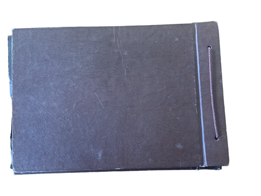 Vintage Embossed Horse Buggy Brown Leather Faux Leather Photobook 8 Photos