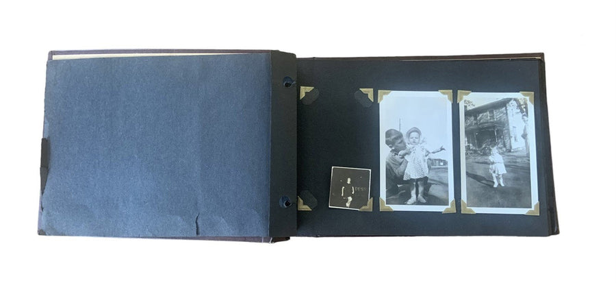 Vintage Embossed Horse Buggy Brown Leather Faux Leather Photobook 8 Photos