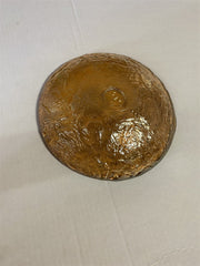 MCM Blown Glass Iridescent Amber Color Fruit Bowl/Decorative Bowl