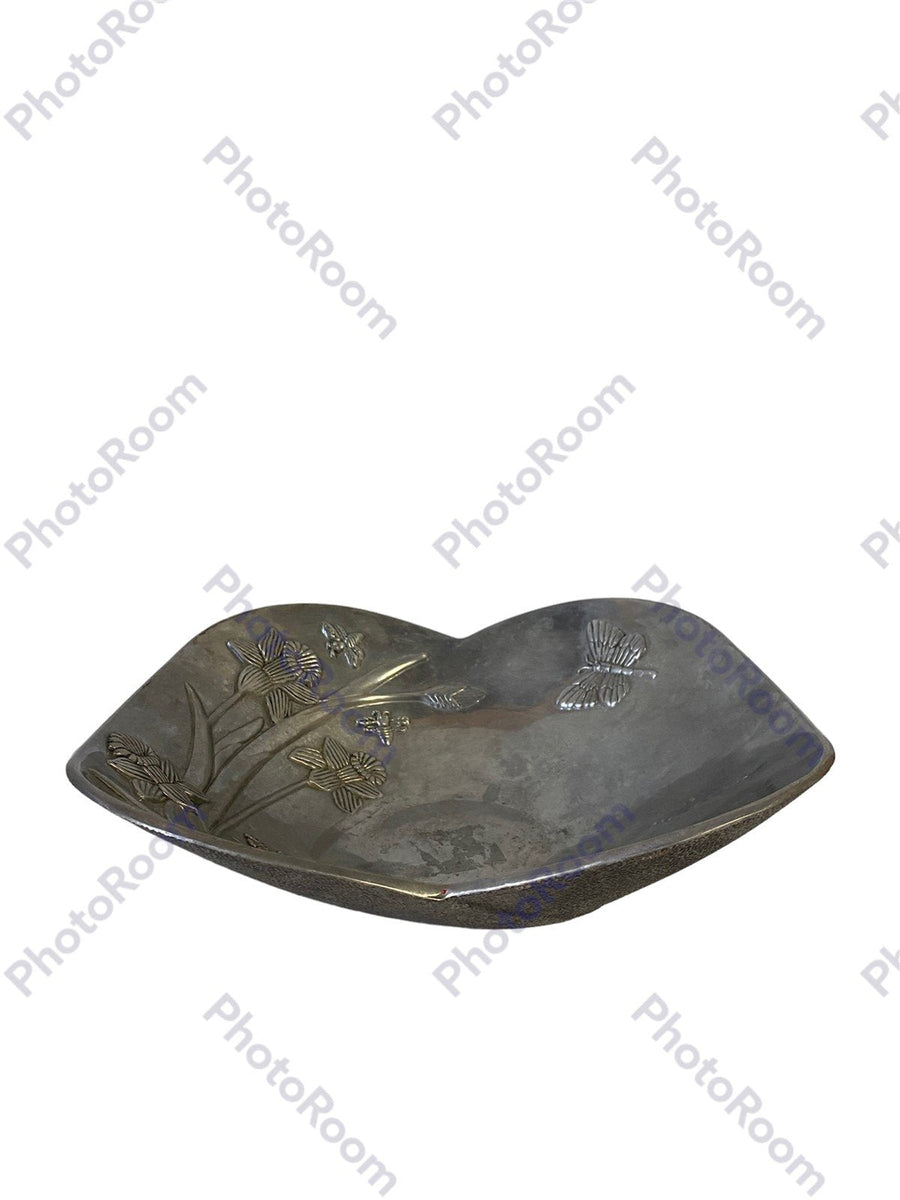 Lenox Vtg Pewter Bowl Butterfly Meadow Square Serving Bowl