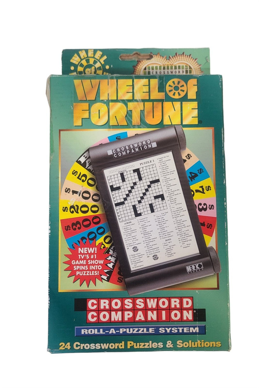 Wheel of Fortune Crossword Companion Vintage Handheld Game Roll-A-Puzzle 1990s