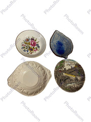 Mini Trinket Dish Lot of 4, 4-5" Diameter Dainty Trinket Dishes